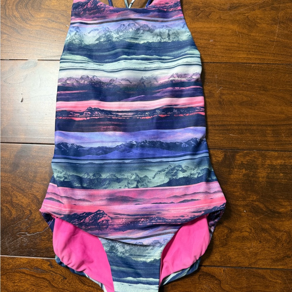 Ivivva reversible Colorful Striped Kids Swimsuit